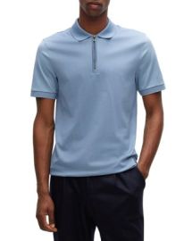 BOSS Polston Slim Fit Zip Polo Bloomingdales at Bloomingdales