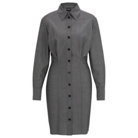 BOSS Shirt-style regular-fit dress in virgin wool Shop Premium Outlets at Shop Simon