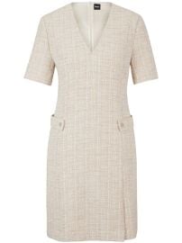 BOSS Tweed Mini Dress Neutrals IL at Farfetch