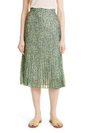 BOSS Vaplina Abstract Print Pleated Skirt in Green Size 14 at Nordstrom