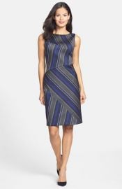 BOSS and39Delmiraand39 Stripe Front Sheath Dress at Nordstrom