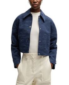 BOSS by Hugo Boss Womens Floral Structure Relaxed-Fit Blazer - Macys at Macys