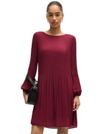 BOSS by Hugo Boss Womens Plisse Pleats Regular-Fit Crew-Neck Dress - Macys at Macys