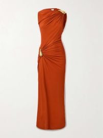 BOTTEGA VENETA Gathered embellished crepe-jersey maxi dress at Net a Porter
