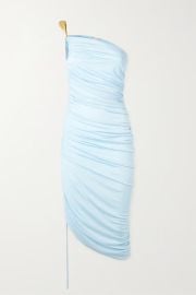 BOTTEGA VENETA One-shoulder asymmetric satin-jersey midi dress NET-A-PORTER at Net a Porter