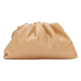 BOTTEGA VENETA The Pouch Small tan brown leather dumpling clutch bag For Sale at 1stDibs at 1st Dibs