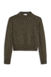 BOUCLE SHOULDER PAD SWEATER - KHAKI - Scanlan Theodore at Scanlan Theodore