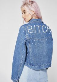 BOUJEE BITCH DENIM JACKET at Dolls Kill