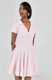 BOW DOWN GIRL MINI DRESS IN PINK AKIRA at Akira