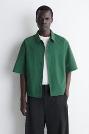 BOXY COTTON-POPLIN UTILITY SHIRT at COS