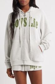 BOYS LIE All Star Front Zip Waffle Stitch Hoodie at Nordstrom