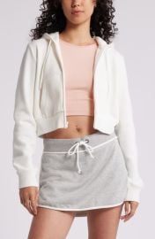 BP. Crop Zip Fleece Hoodie at Nordstrom