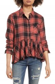 BP  Plaid Peplum Shirt   Nordstrom at Nordstrom