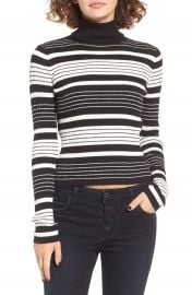 BP  Stripe Rib Knit Turtleneck Top at Nordstrom