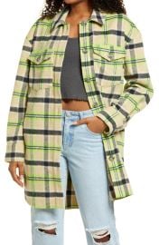 BP Brushed Plaid Oversize Shirt Jacket at Nordstrom