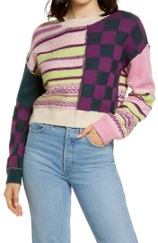 BP Mix Pattern Crewneck Sweater at Nordstrom