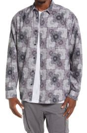 BP Oversized Bandana Cotton Button-Up Shirt at Nordstrom