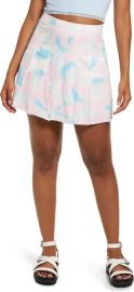 BP Pleated Miniskirt in Pink Blue Painted Camo at Nordstrom Rack