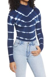 BP Tie Dye Ribbed Turtleneck Top at Nordstrom