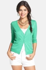 BP V-Neck Three-Quarter Sleeve Cardigan in green at Nordstrom