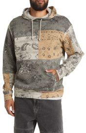 BPMens Oversize Bandana Print Fleece Hoodie at Nordstrom