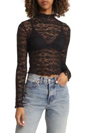 BPMock Neck Lace Top at Nordstrom