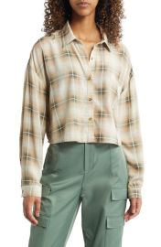 BPPlaid Crop Button-Up Shirt at Nordstrom