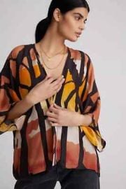 BRAND NEW Anthropologie Draped Silk Blouse NWT new size M BROWN COLOR eBay at eBay