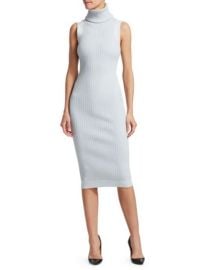 BRANDON MAXWELL - RIBBED SLEEVELESS TURTLENECK DRESS at Saks Fifth Avenue