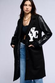 BRENTWOOD VARSITY TRENCH JACKET IN BLACK at Akira