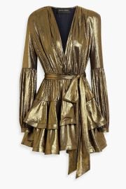 BRONX AND BANCO Bedouin ruffled lamé mini dress at The Outnet
