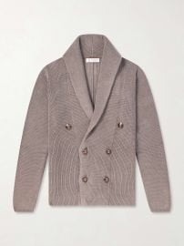 BRUNELLO CUCINELLI Shawl-Collar Double-Breasted Ribbed Cotton Cardigan at Mr Porter