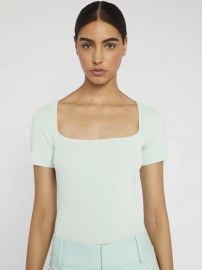 BRYNN SQUARE NECK FITTED TOP at Alice + Olivia