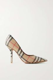 BURBERRY Checked textured-leather pumps NET-A-PORTER at Net a Porter