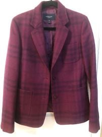 BURBERRY LONDON WOMENS WOOL BURGUNDY PLAID JACKET - MSRP 2000 eBay at eBay