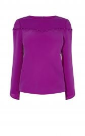 BUTTON-DETAIL BLOUSE at Karen Millen