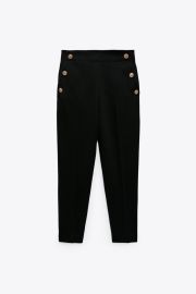 BUTTONED STRAIGHT LEG PANTS - Black   United States at Zara