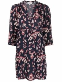 BaampSh Calix Leaf Print Mini Dress - at Farfetch