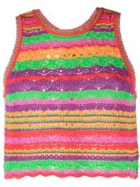 BaampSh Pierce Striped crochet-knit Top - at Farfetch