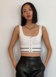 Babaton SCULPT KNIT BUTTON TANK   US at Aritzia