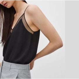Babaton Tops Aritzia Babaton Galen Black Camisole Spaghetti Strap Mesh Sleeveless Top Size Xs Poshmark at Poshmark