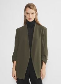Babaton at Aritzia Power Blazer in Dark Olive at Aritzia