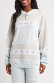 Baby Blue Private School Rider Waffle Knit Sweatshirt at Nordstrom