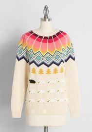 Baby Don t Herd Me Fair Isle Sweater at ModCloth