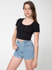 Baby Rib Crop Tee at American Apparel