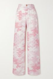 Baby pink Camouflage-print silk-blend jacquard wide-leg pants  LANVIN  NET-A-PORTER at Net a Porter