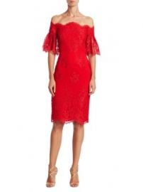 Badgley Mischka - Off-The-Shoulder Bell Sleeve Dress at Saks Off 5th