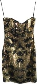 Badgley Mischka Black Gold Strapless Mini Sequin Short Night Out Dress Size 4 S - at Tradesy