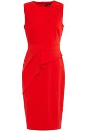 Badgley Mischka Buckle-embellished draped crepe dress at The Outnet