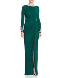 Badgley Mischka Draped Gown  green at Bloomingdales